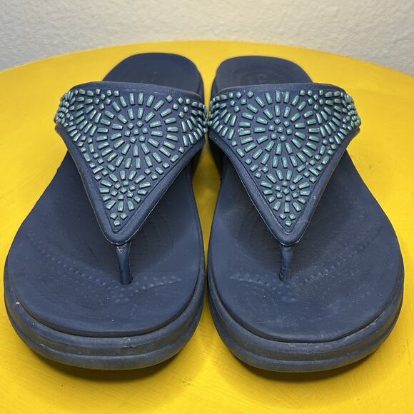 Crocs Monterey Diamante Wedge Sandals Blue Beaded Casual Comfort Boho Women’s 7 - Picture 11 of 16